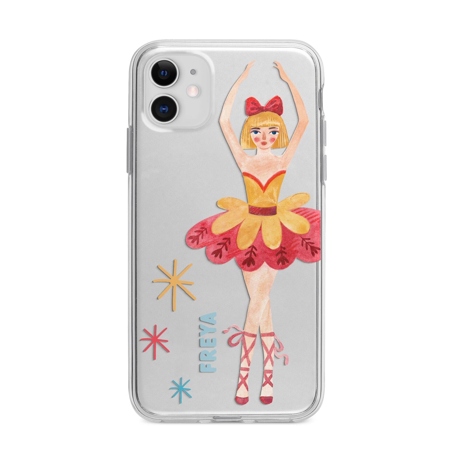 Sugarplum Nutcracker Personalised Apple iPhone 11 in White with Bumper Case