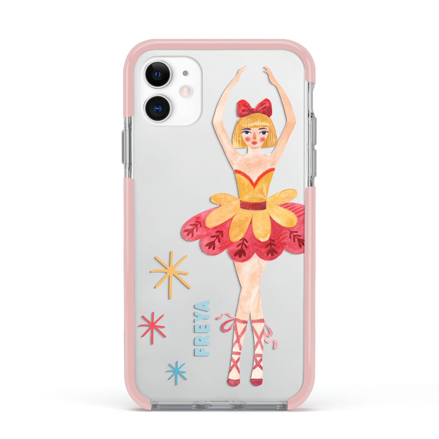 Sugarplum Nutcracker Personalised Apple iPhone 11 in White with Pink Impact Case