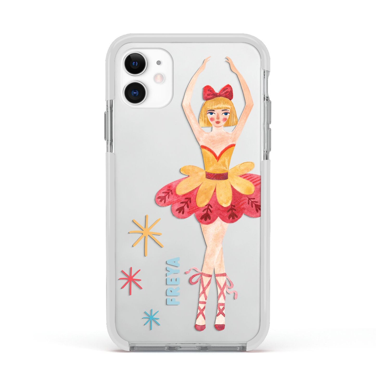 Sugarplum Nutcracker Personalised Apple iPhone 11 in White with White Impact Case