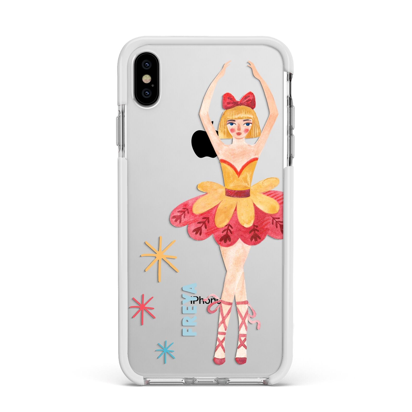 Sugarplum Nutcracker Personalised Apple iPhone Xs Max Impact Case White Edge on Silver Phone