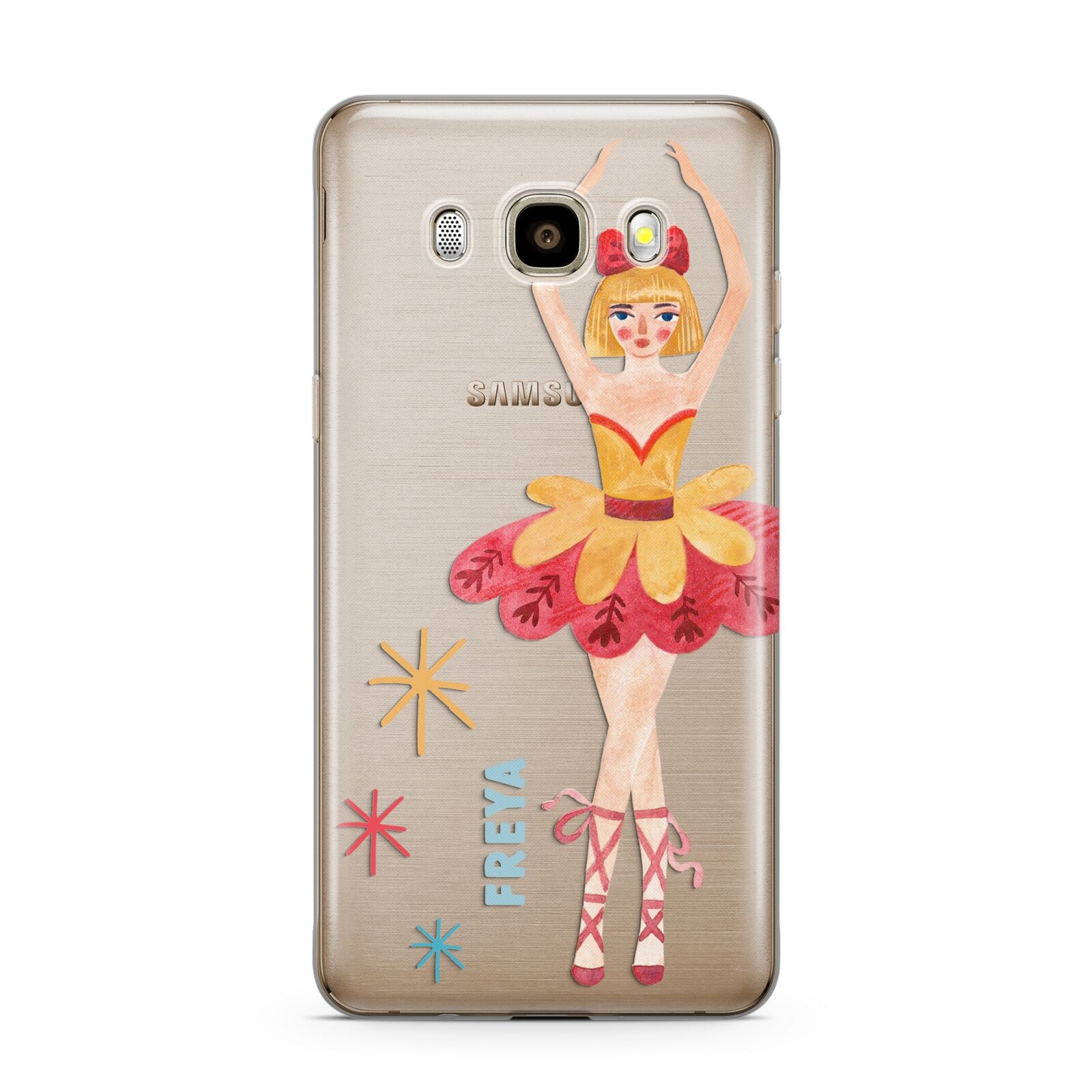 Sugarplum Nutcracker Personalised Samsung Galaxy J7 2016 Case on gold phone