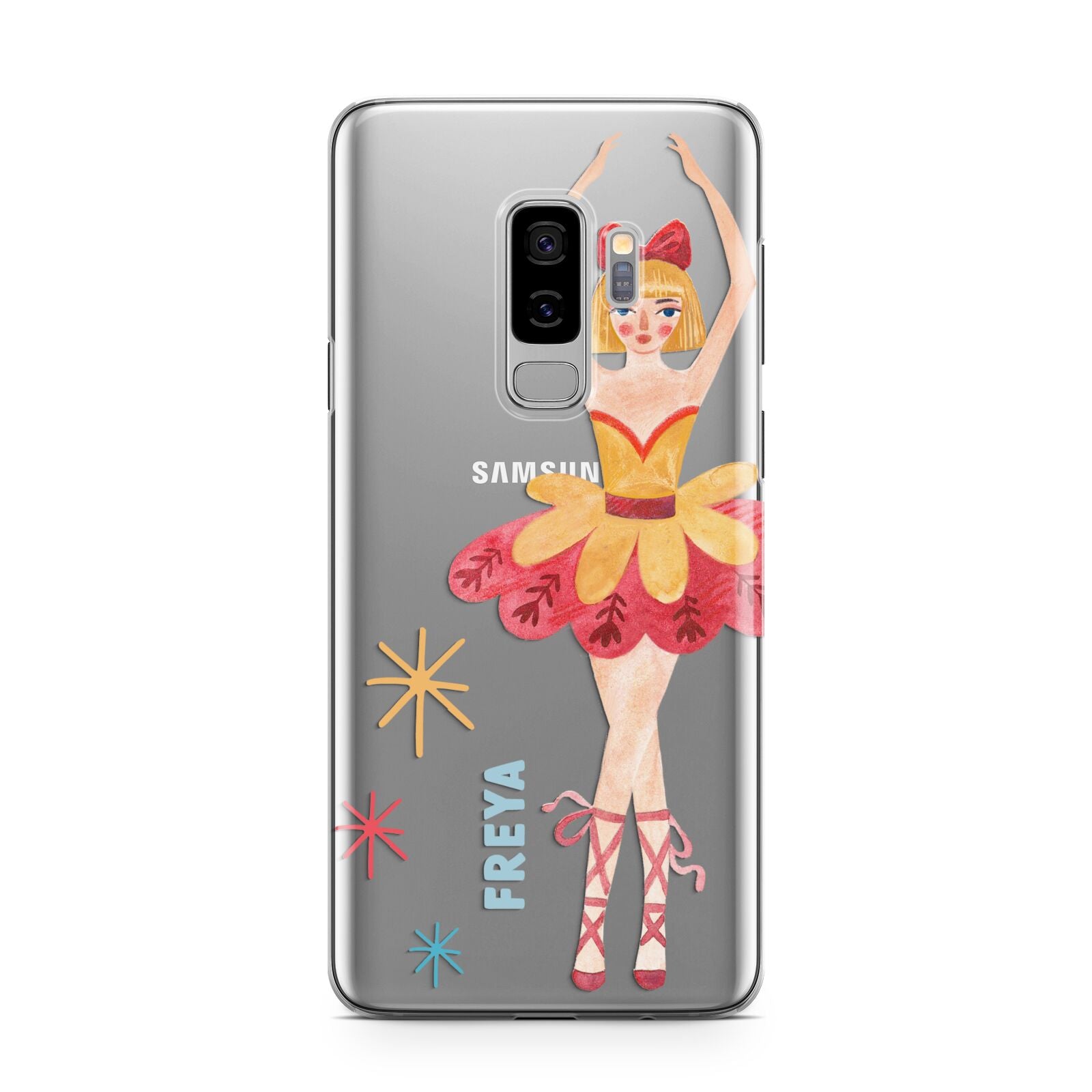 Sugarplum Nutcracker Personalised Samsung Galaxy S9 Plus Case on Silver phone