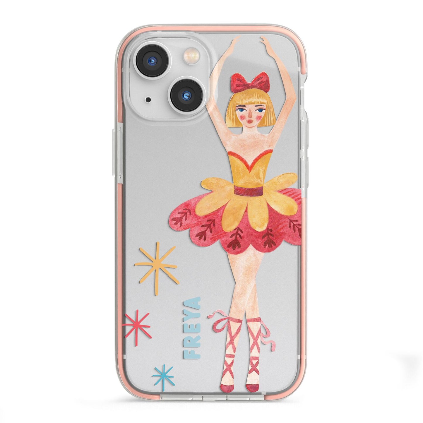 Sugarplum Nutcracker Personalised iPhone 13 Mini TPU Impact Case with Pink Edges