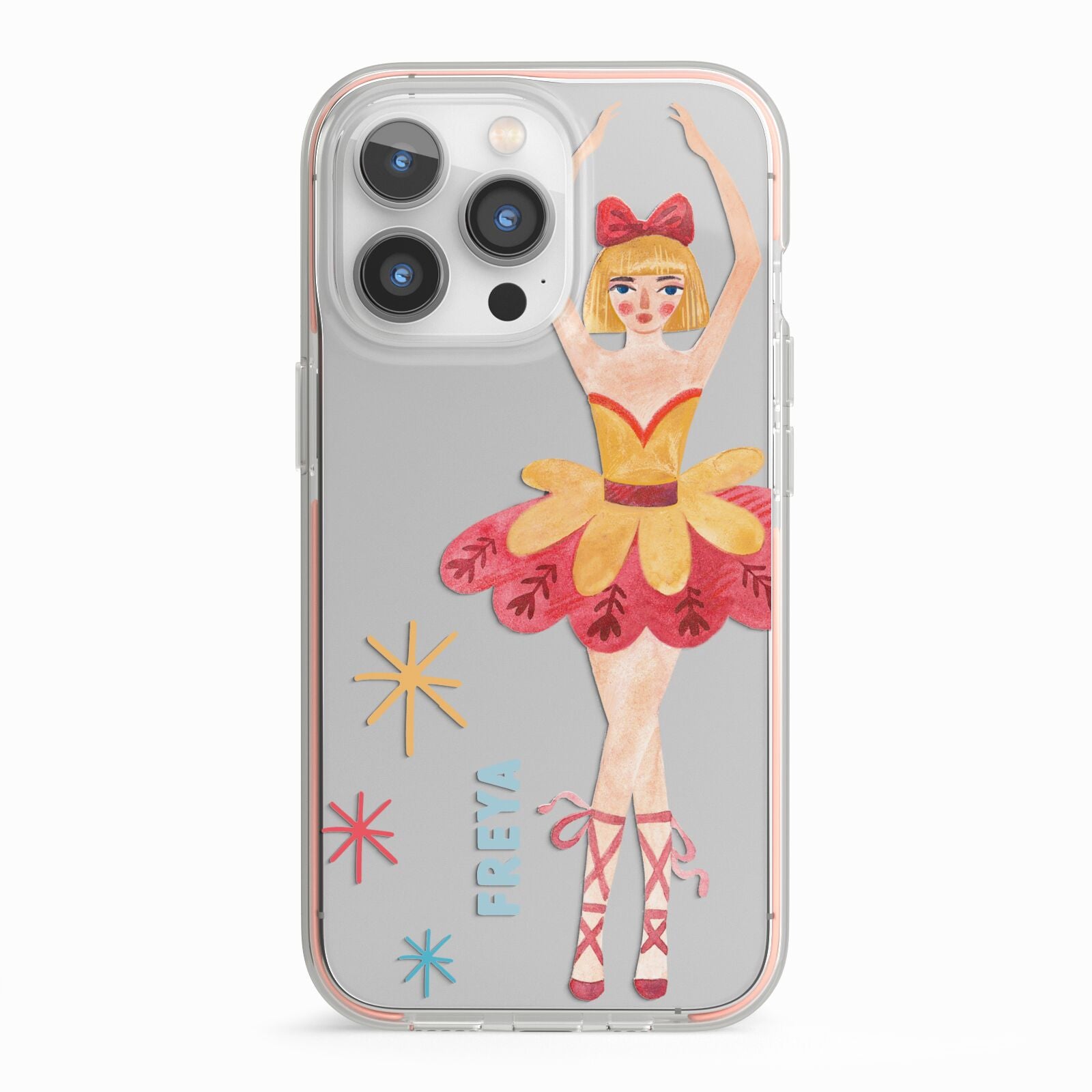 Sugarplum Nutcracker Personalised iPhone 13 Pro TPU Impact Case with Pink Edges