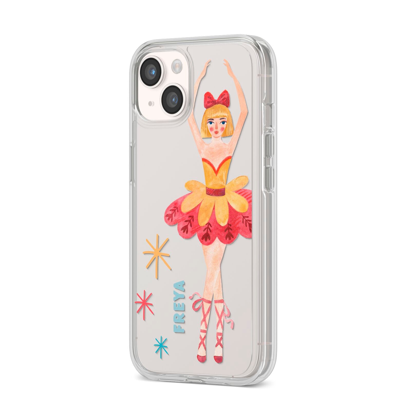 Sugarplum Nutcracker Personalised iPhone 14 Clear Tough Case Starlight Angled Image