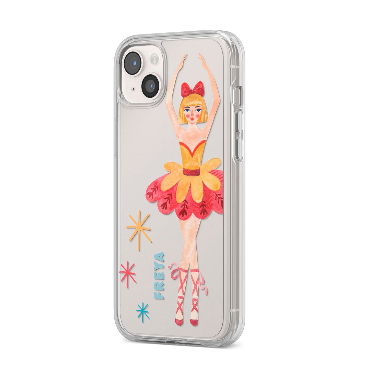 Sugarplum Nutcracker Personalised iPhone 14 Plus Clear Tough Case Starlight Angled Image