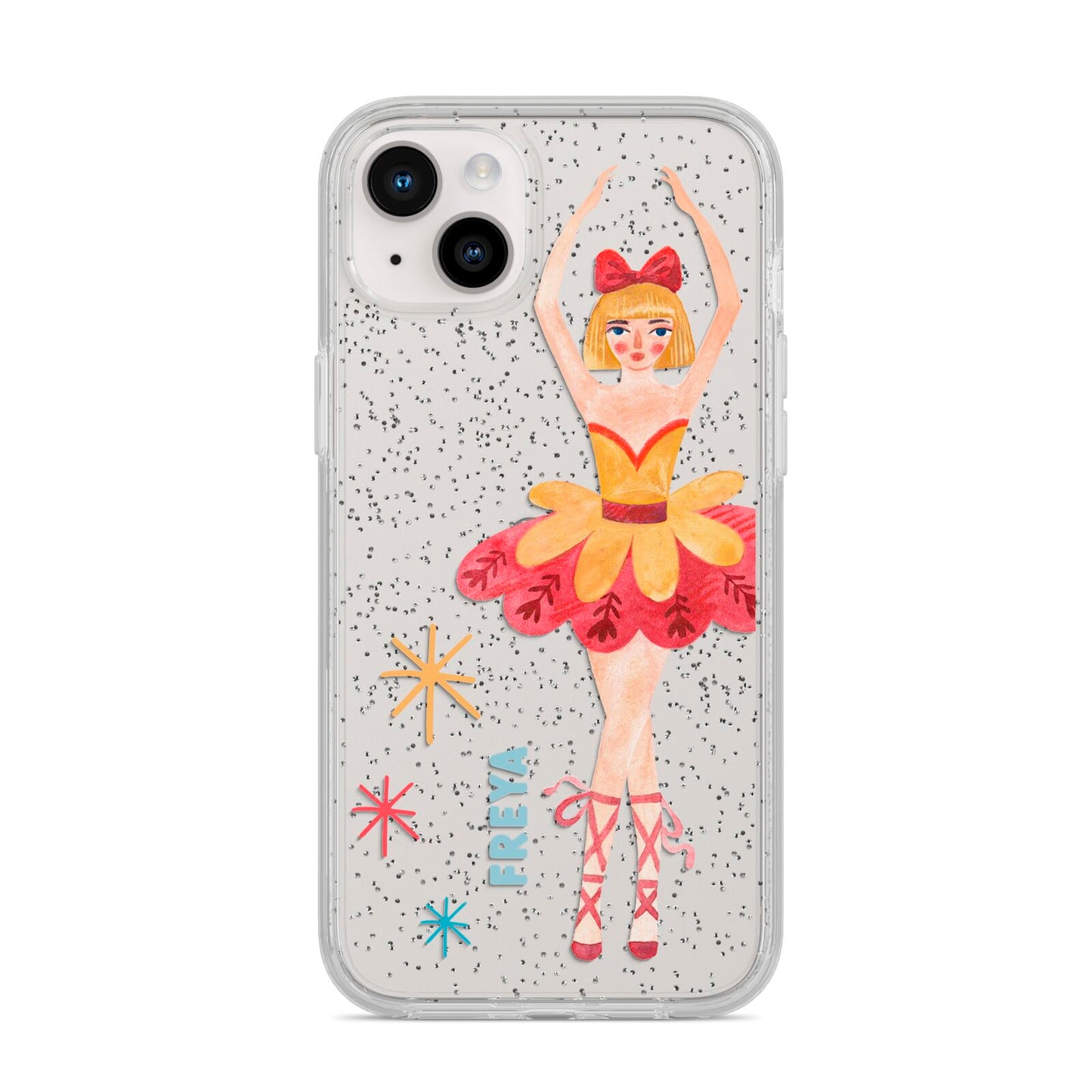 Sugarplum Nutcracker Personalised iPhone 14 Plus Glitter Tough Case Starlight