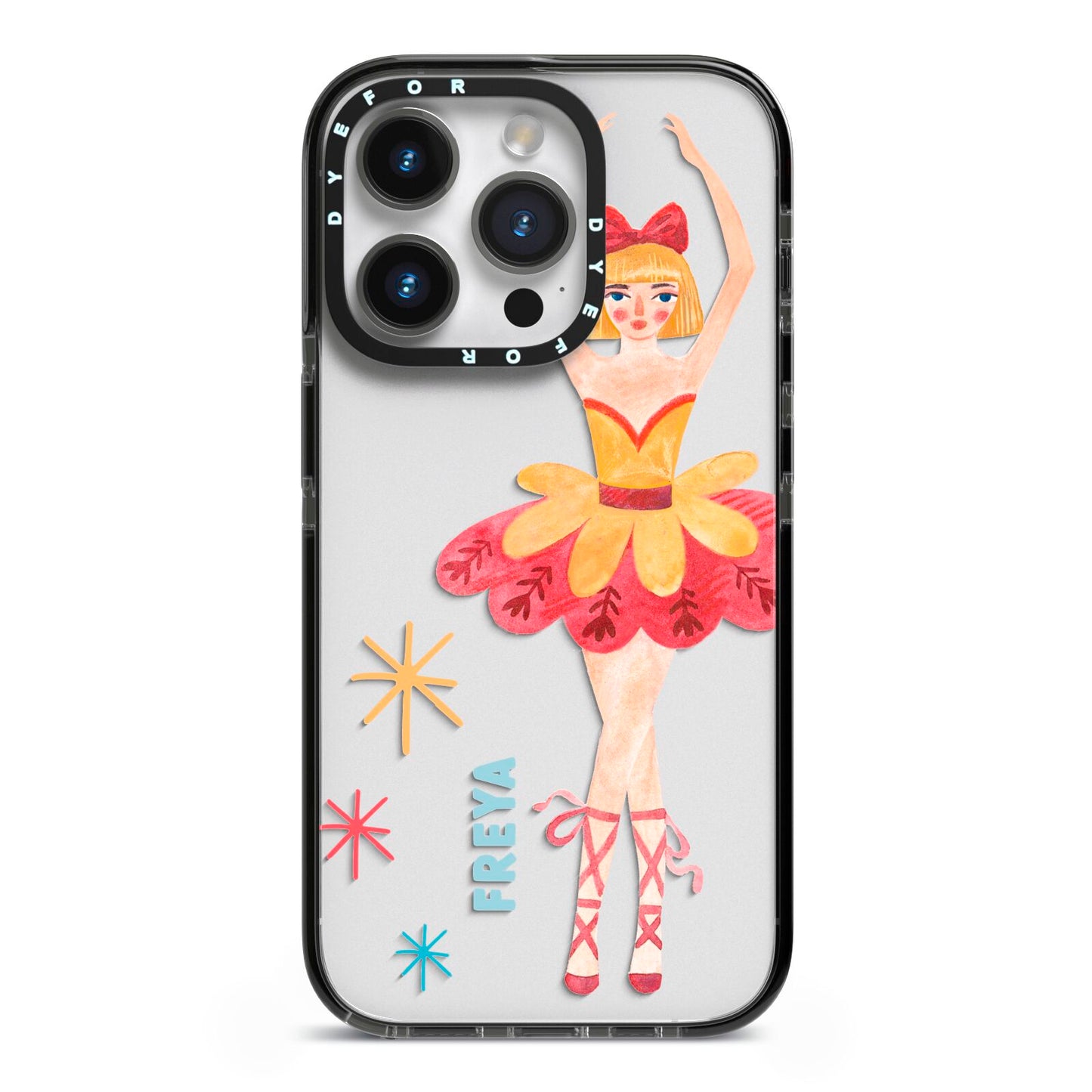 Sugarplum Nutcracker Personalised iPhone 14 Pro Black Impact Case on Silver phone