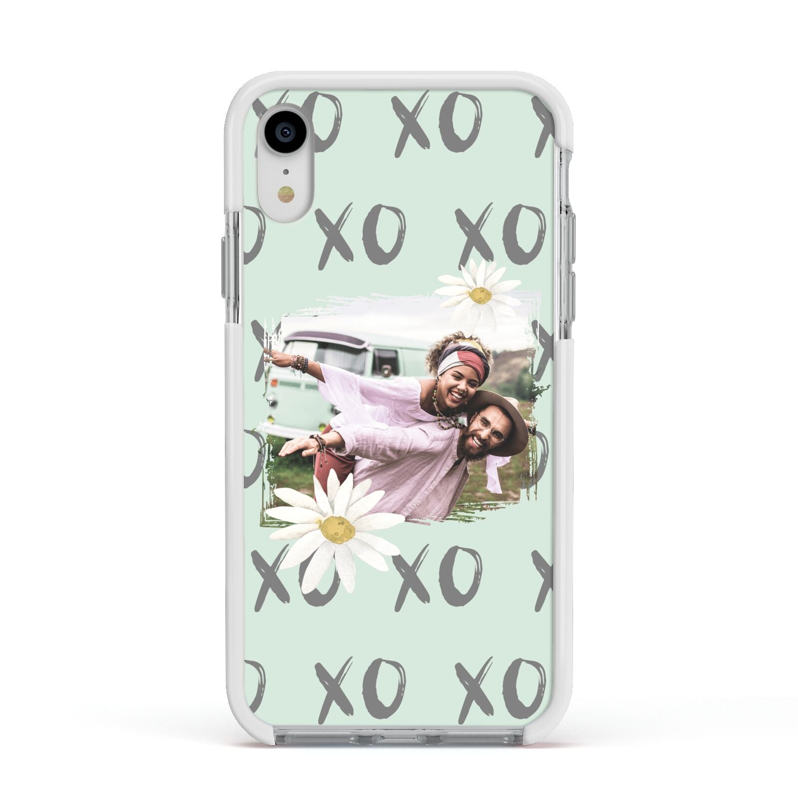 Summer Custom Photo Apple iPhone XR Impact Case White Edge on Silver Phone