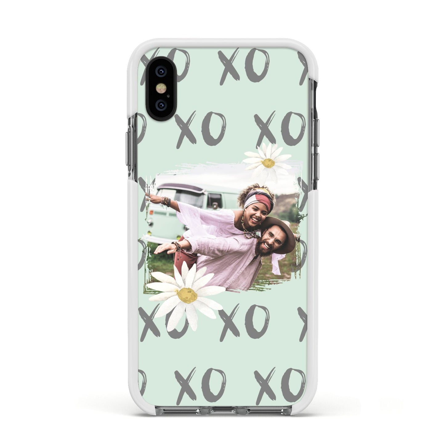 Summer Custom Photo Apple iPhone Xs Impact Case White Edge on Black Phone