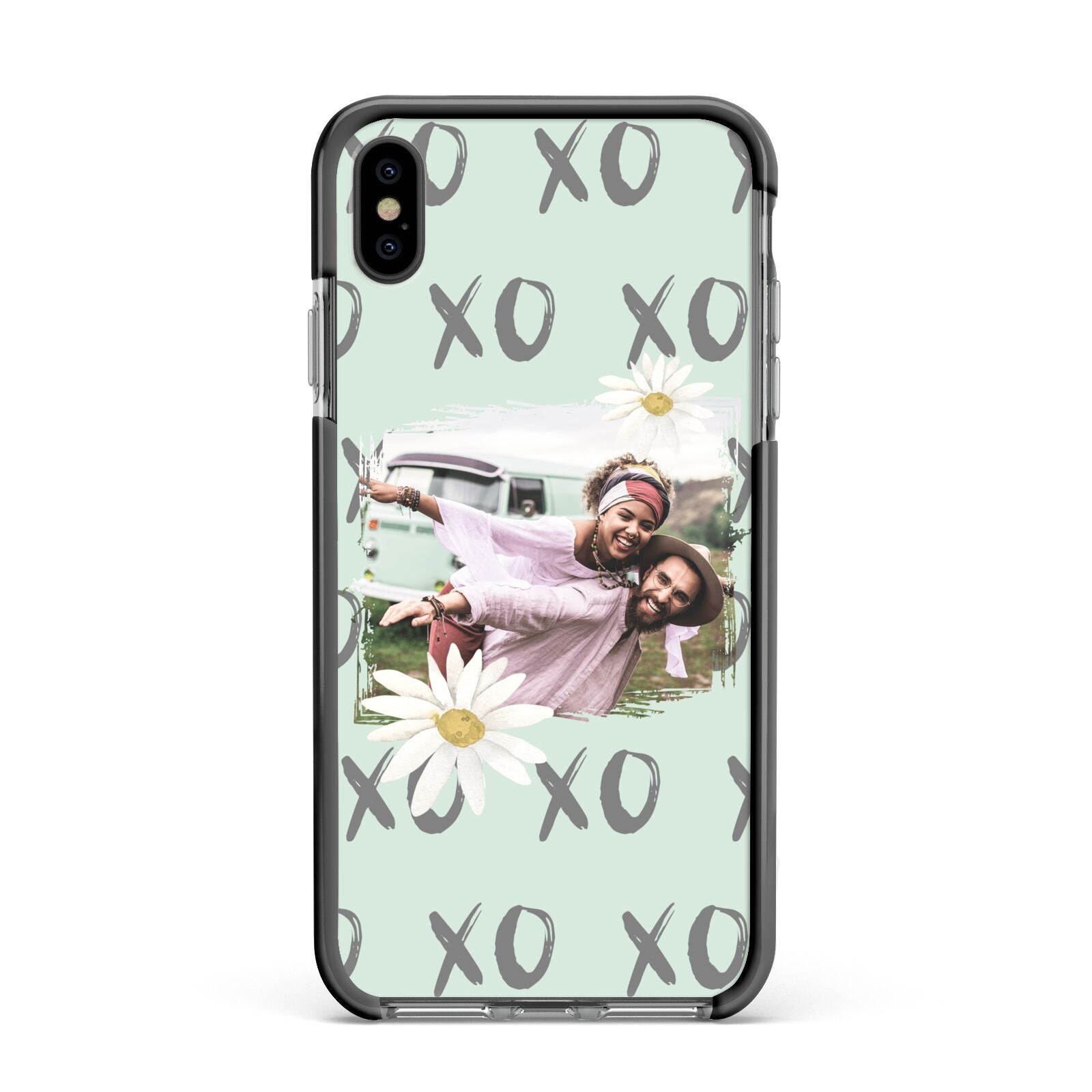 Summer Custom Photo Apple iPhone Xs Max Impact Case Black Edge on Black Phone