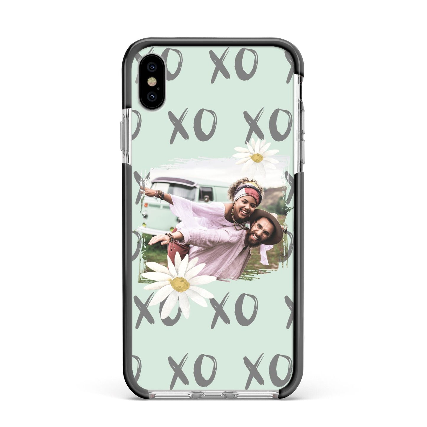 Summer Custom Photo Apple iPhone Xs Max Impact Case Black Edge on Silver Phone