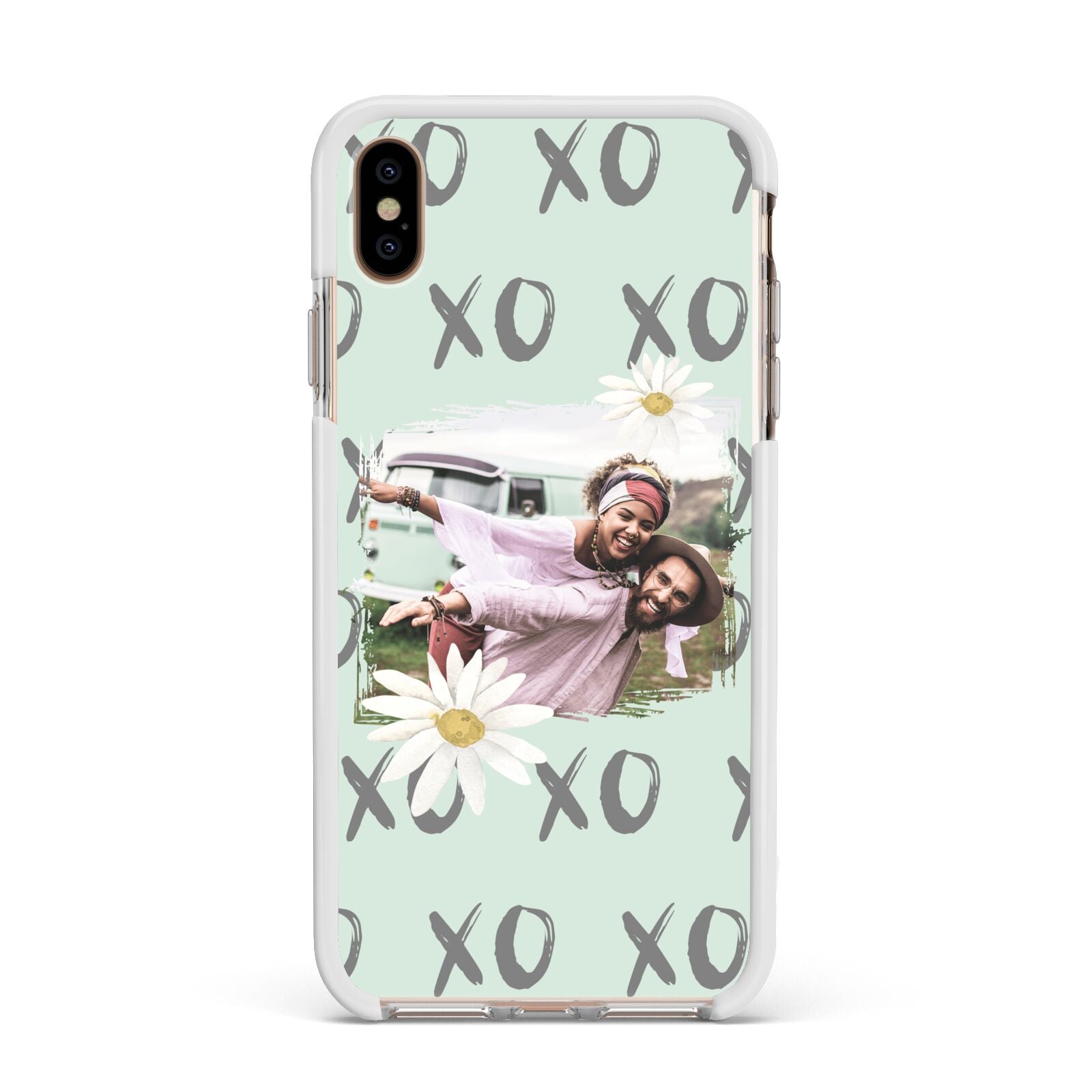 Summer Custom Photo Apple iPhone Xs Max Impact Case White Edge on Gold Phone