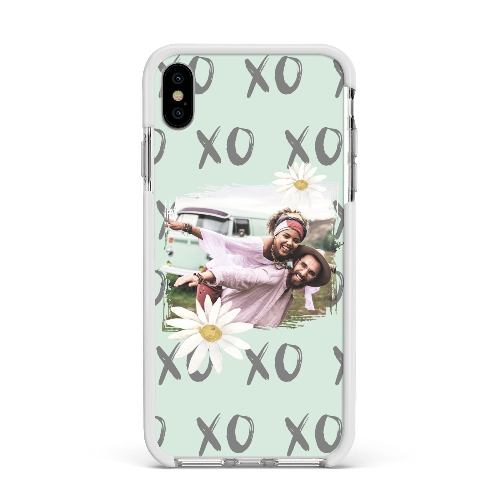 Summer Custom Photo Apple iPhone Xs Max Impact Case White Edge on Silver Phone