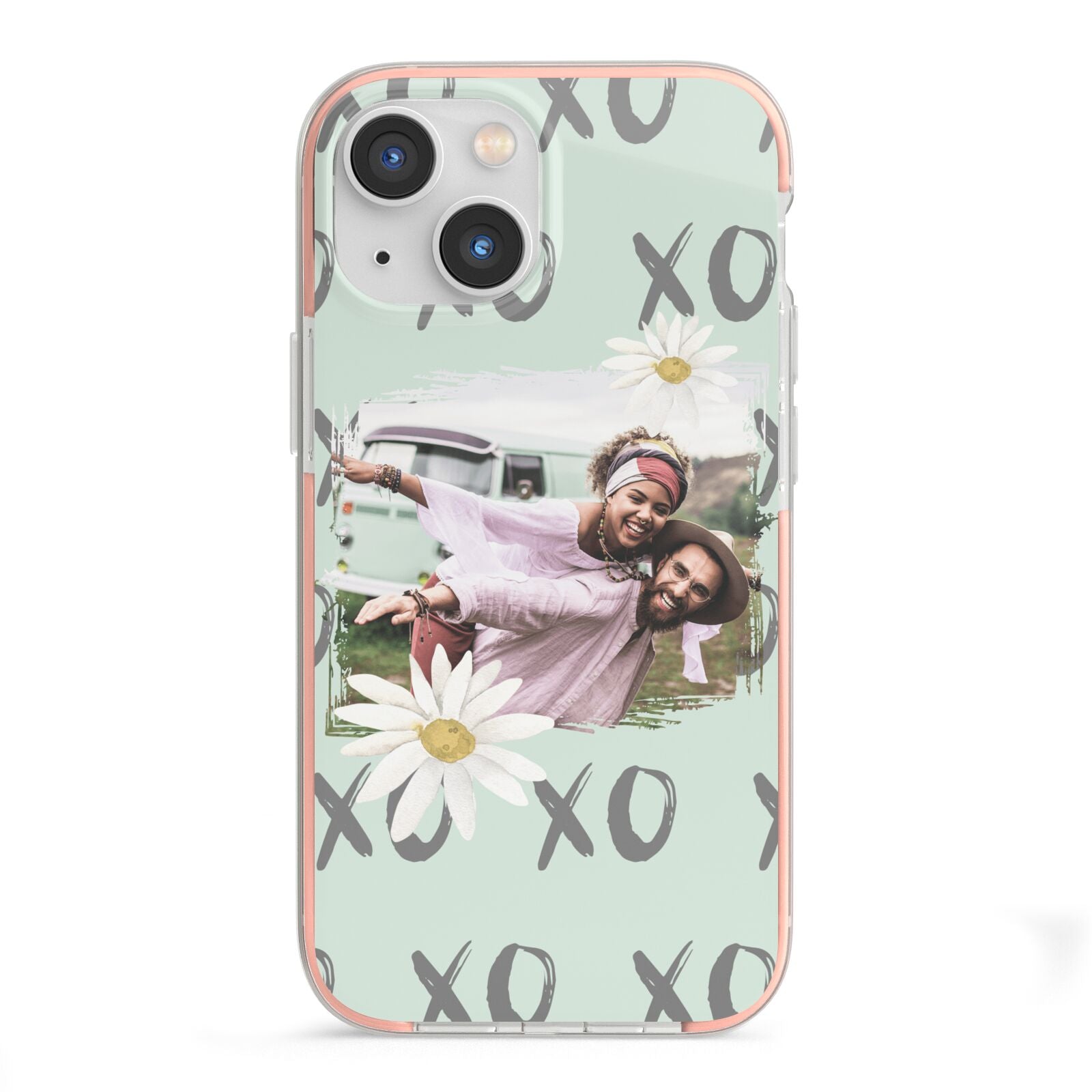 Summer Custom Photo iPhone 13 Mini TPU Impact Case with Pink Edges