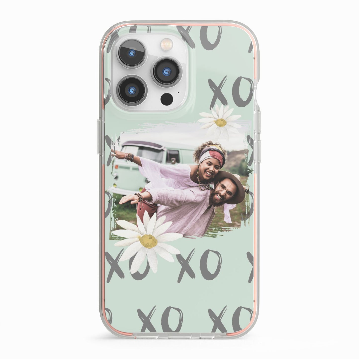 Summer Custom Photo iPhone 13 Pro TPU Impact Case with Pink Edges