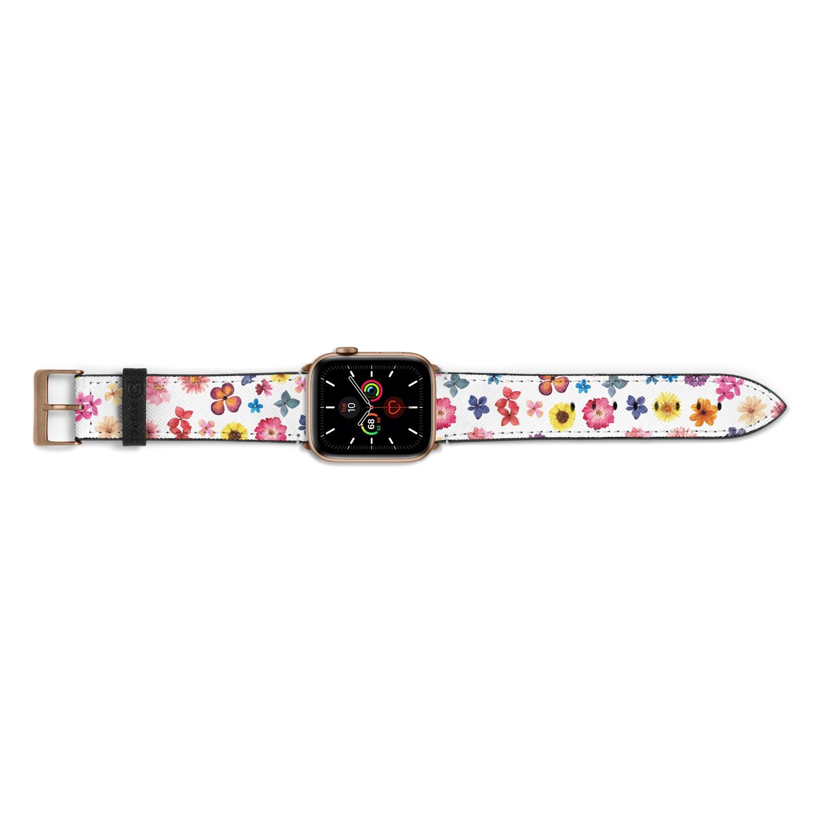 Summer Floral Apple Watch Strap Landscape Image Gold Hardware