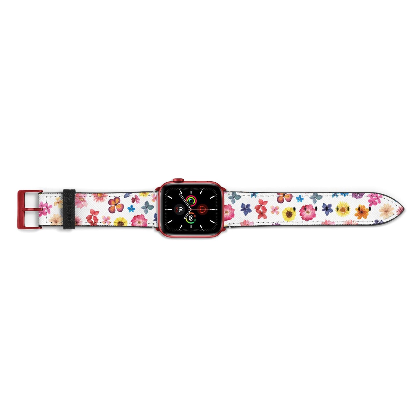 Summer Floral Apple Watch Strap Landscape Image Red Hardware