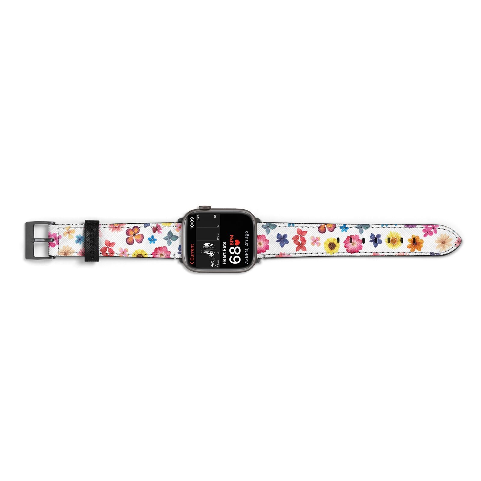 Summer Floral Apple Watch Strap Size 38mm Landscape Image Space Grey Hardware