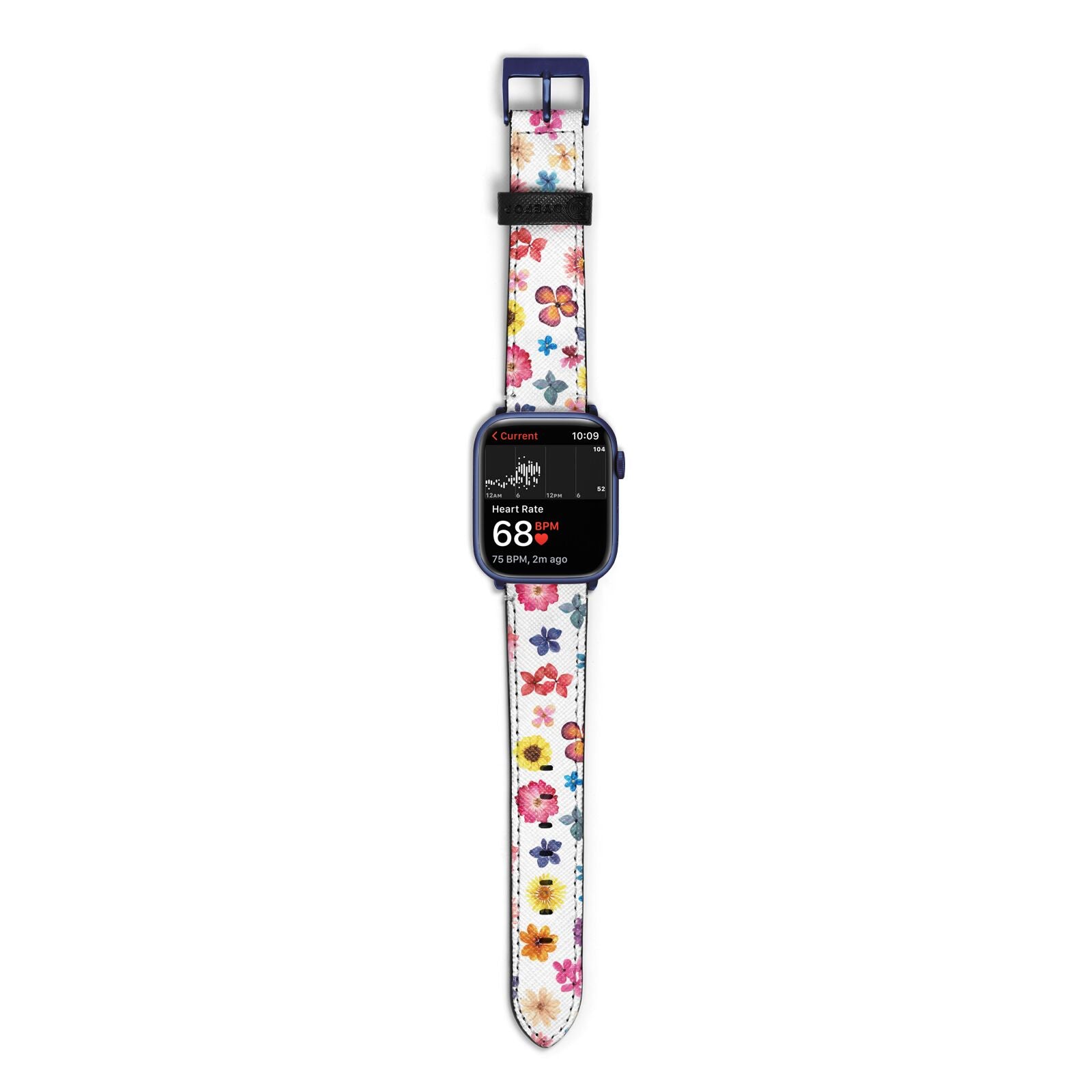 Summer Floral Apple Watch Strap Size 38mm with Blue Hardware