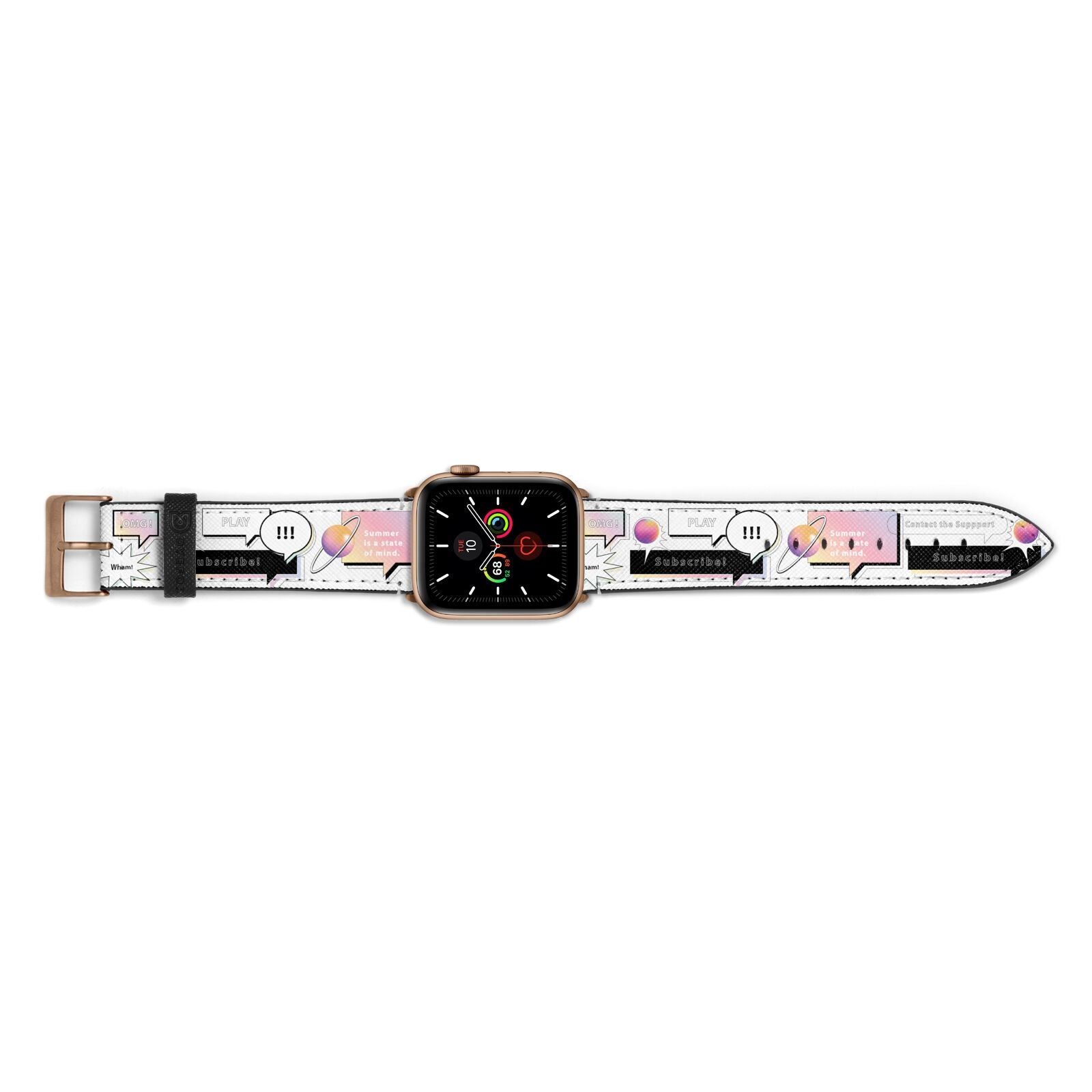 Summer Is A State Of Mind Apple Watch Strap Landscape Image Gold Hardware