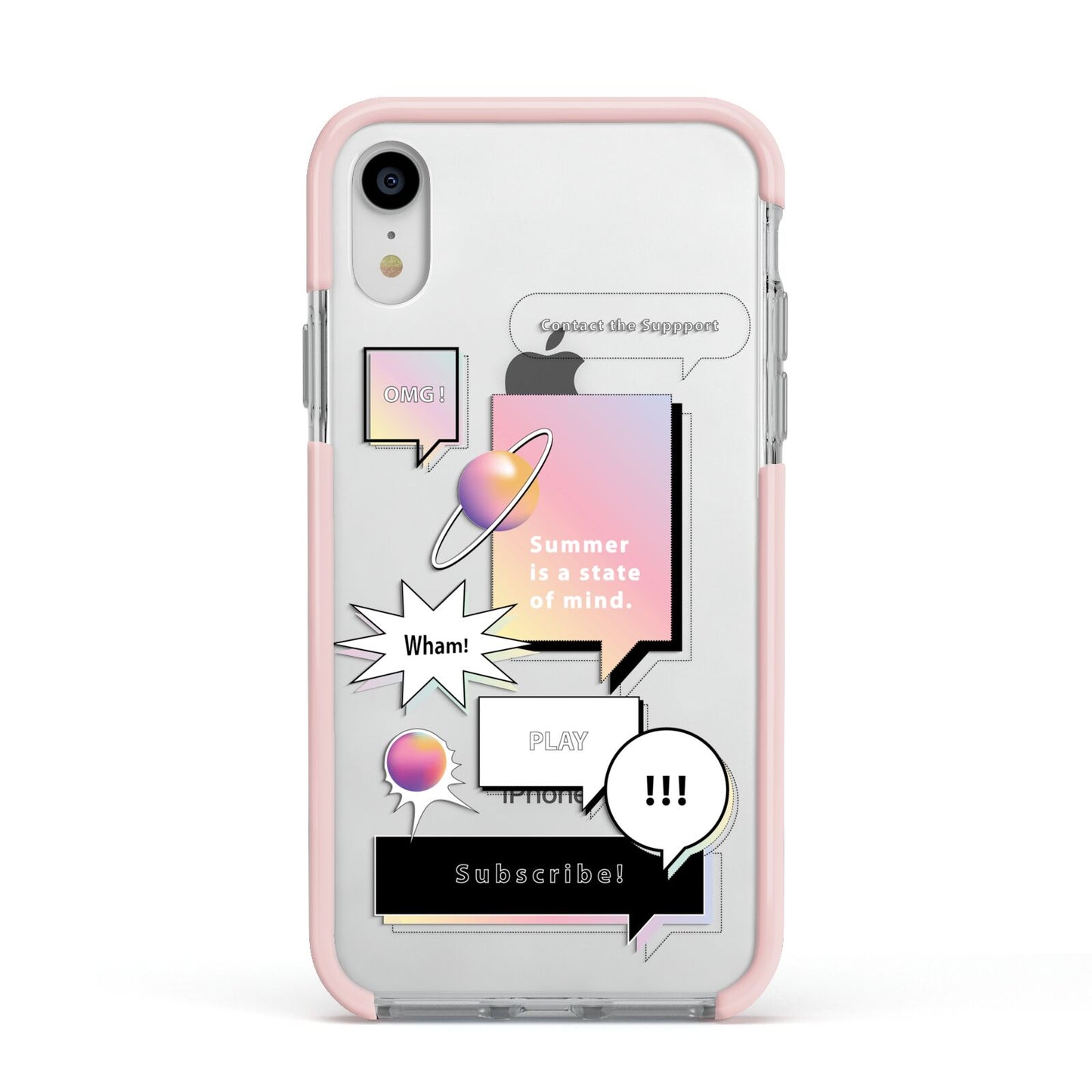 Summer Is A State Of Mind Apple iPhone XR Impact Case Pink Edge on Silver Phone