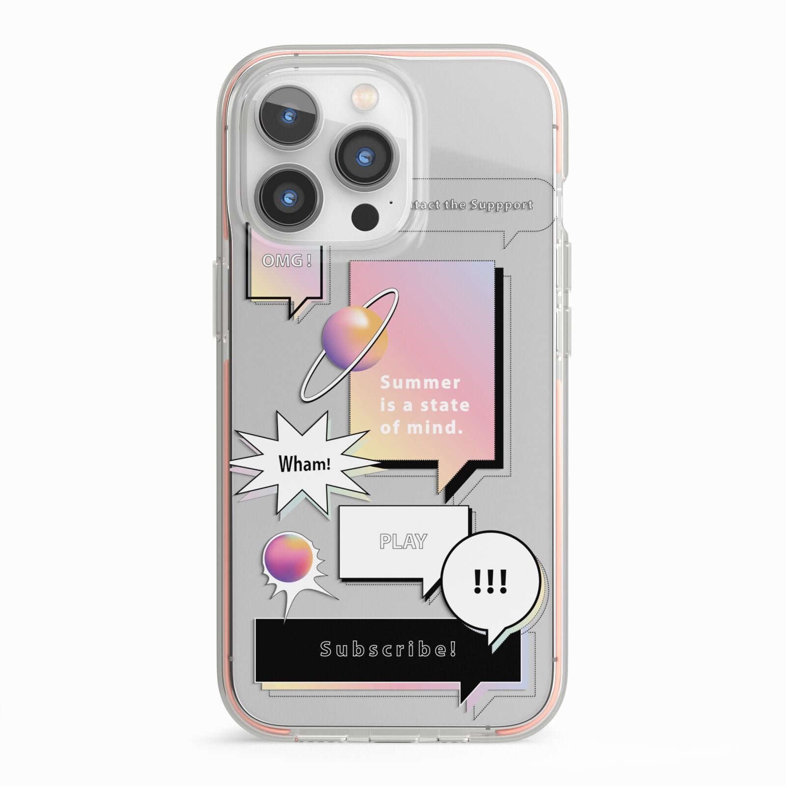 Summer Is A State Of Mind iPhone 13 Pro TPU Impact Case with Pink Edges