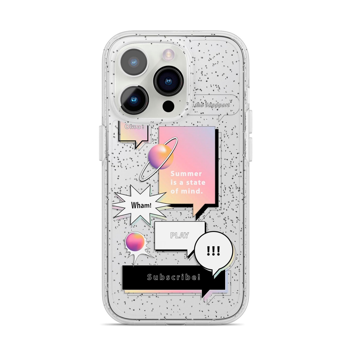 Summer Is A State Of Mind iPhone 14 Pro Glitter Tough Case Silver