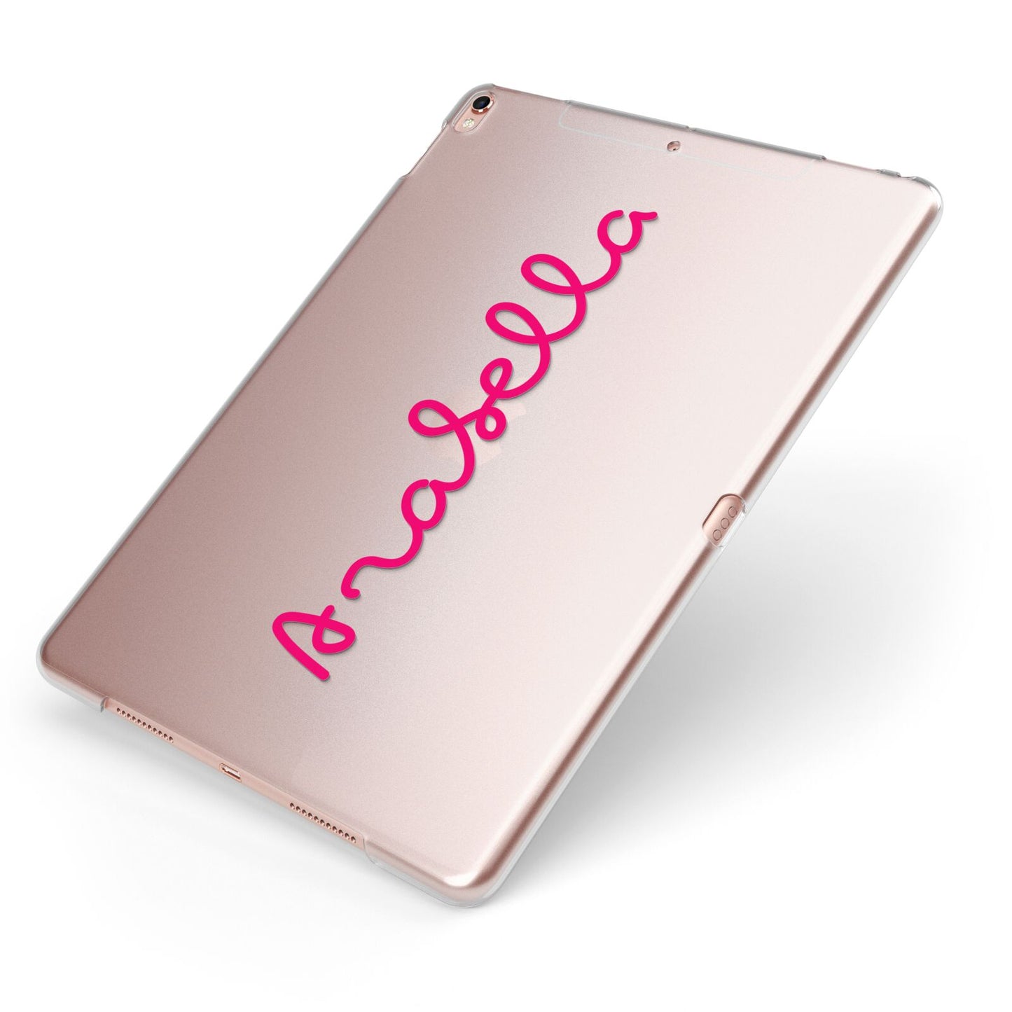 Summer Love Apple iPad Case on Rose Gold iPad Side View