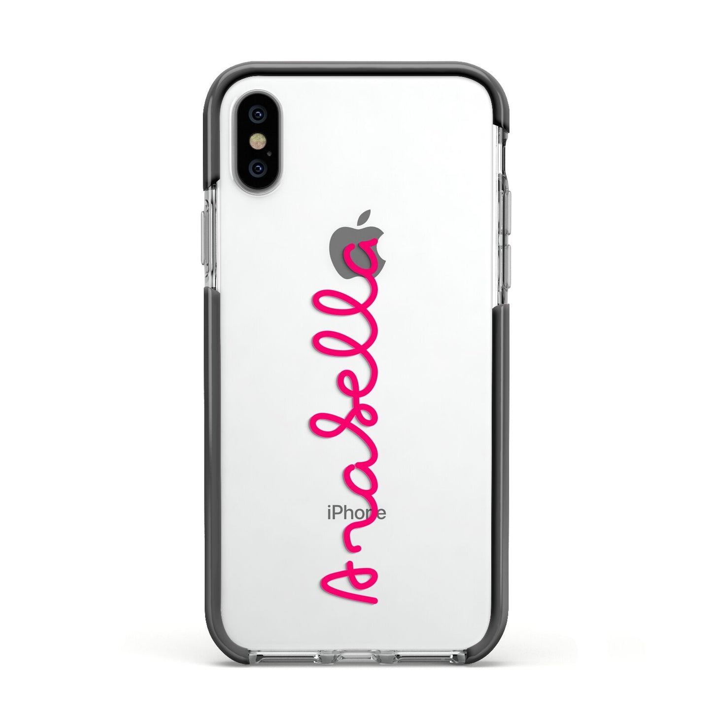 Summer Love Apple iPhone Xs Impact Case Black Edge on Silver Phone