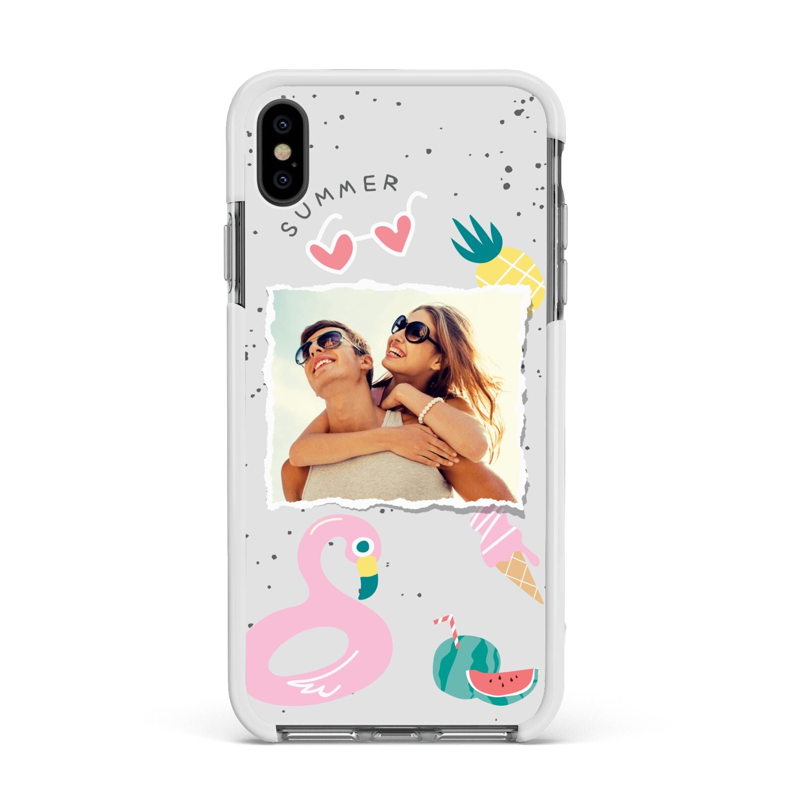 Summer Photo Personalised Apple iPhone Xs Max Impact Case White Edge on Black Phone