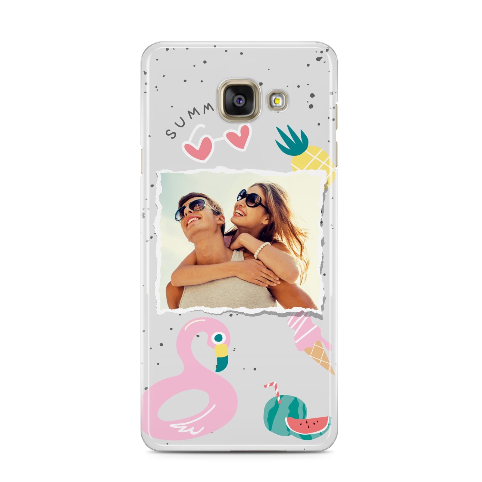 Summer Photo Personalised Samsung Galaxy A3 2016 Case on gold phone