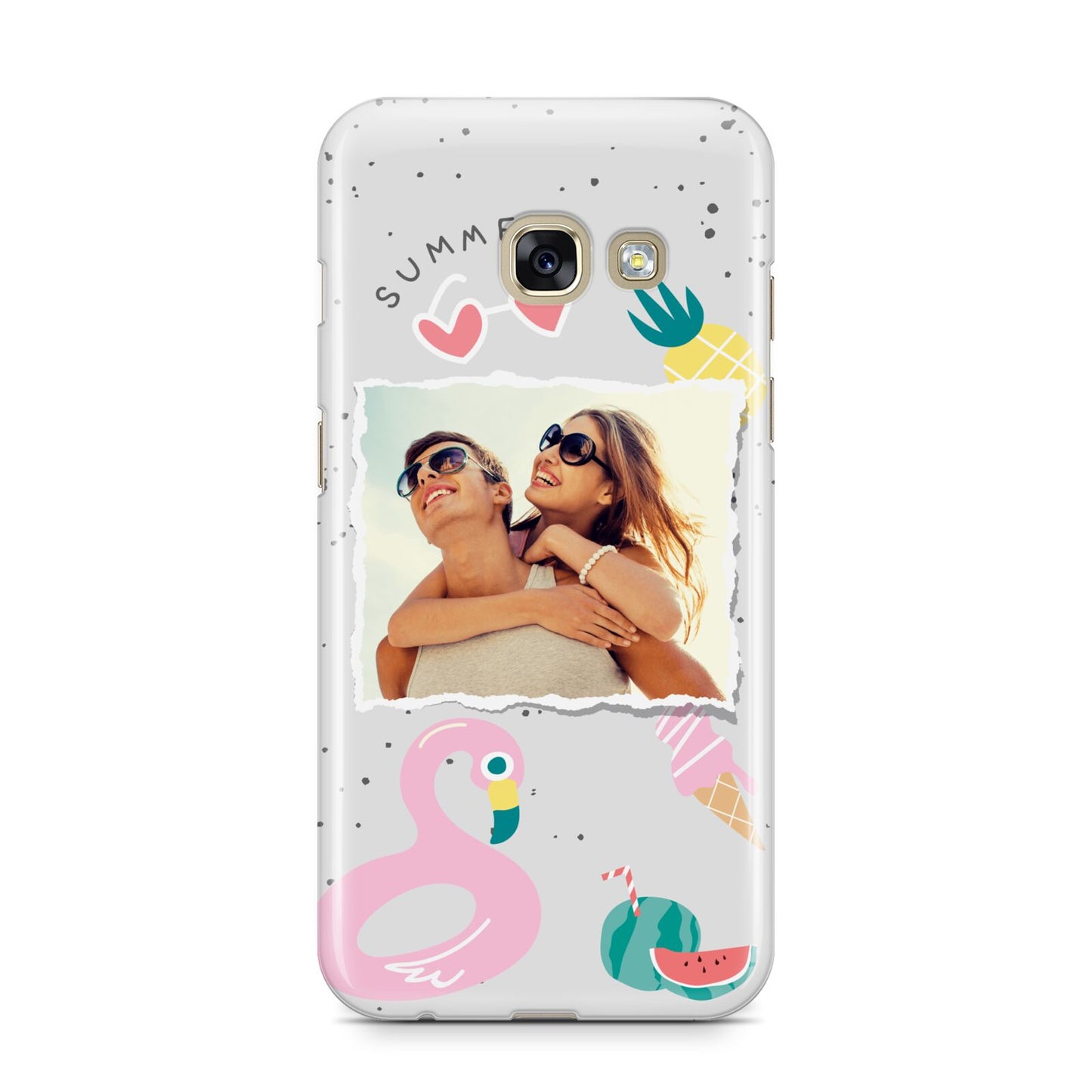 Summer Photo Personalised Samsung Galaxy A3 2017 Case on gold phone