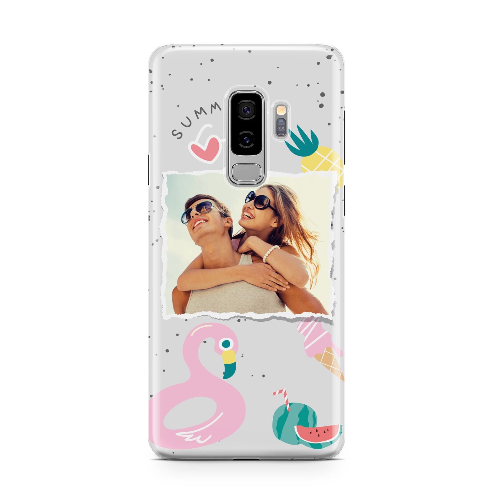 Summer Photo Personalised Samsung Galaxy S9 Plus Case on Silver phone