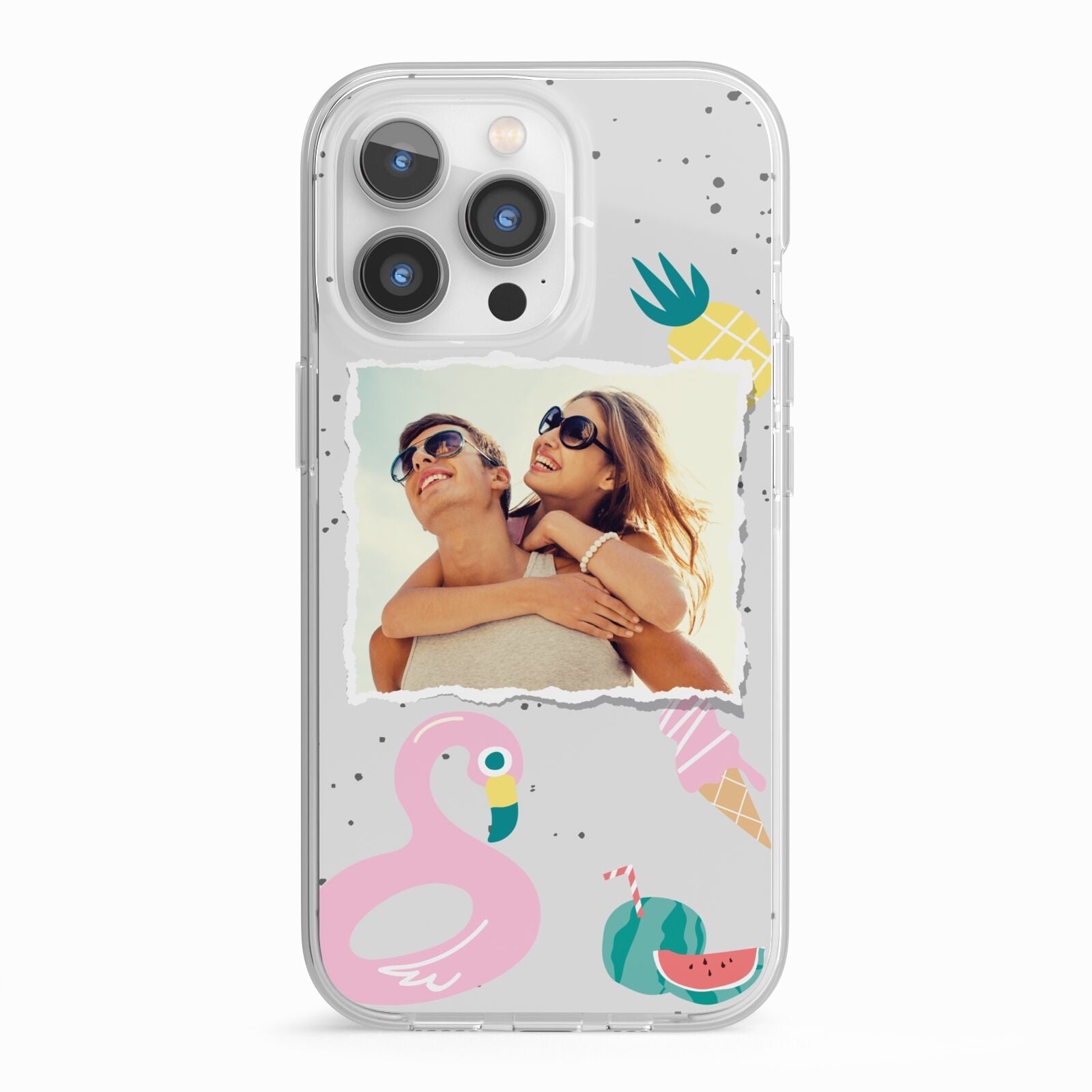 Summer Photo Personalised iPhone 13 Pro TPU Impact Case with White Edges