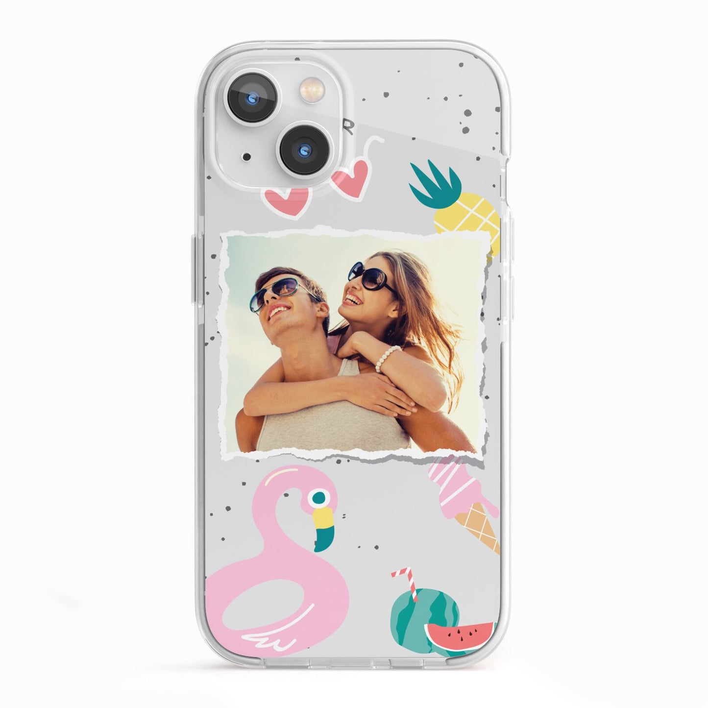 Summer Photo Personalised iPhone 13 TPU Impact Case with White Edges