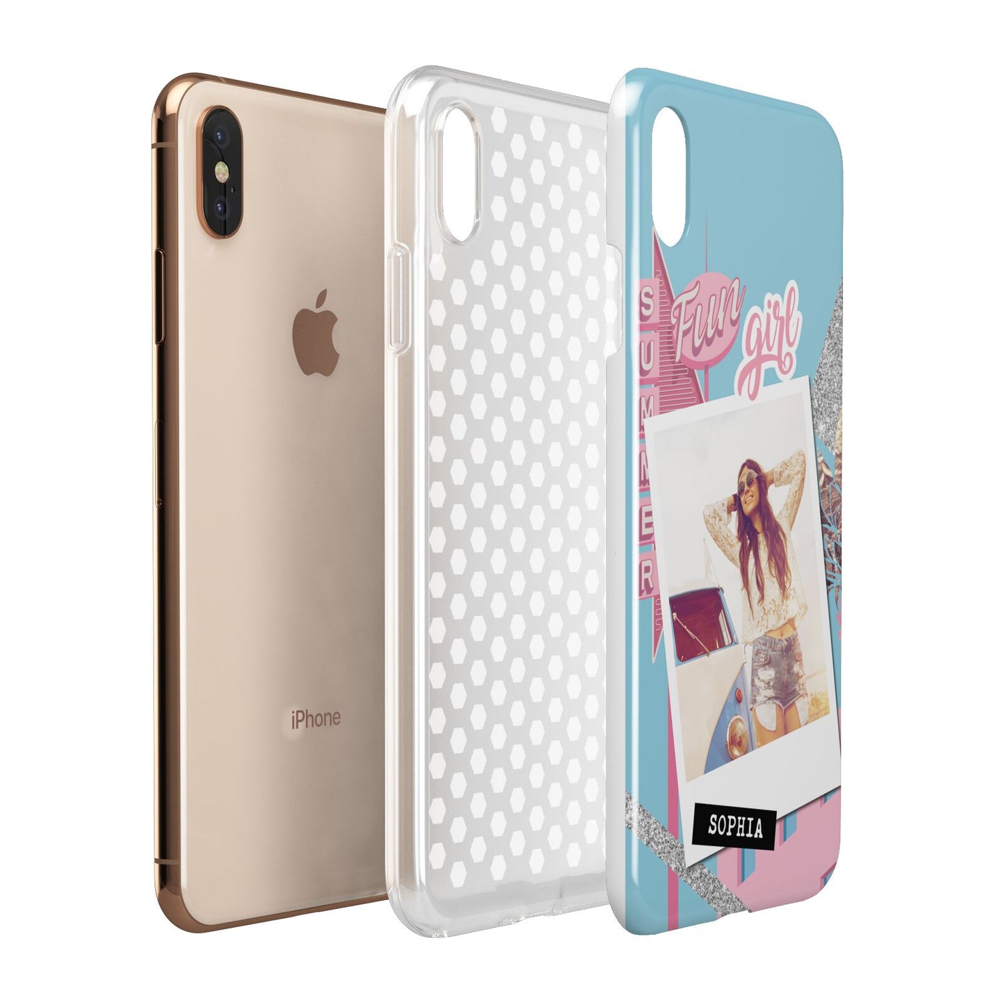 Summer Picture Collage Personalised Apple iPhone Xs Max 3D Tough Case Expanded View