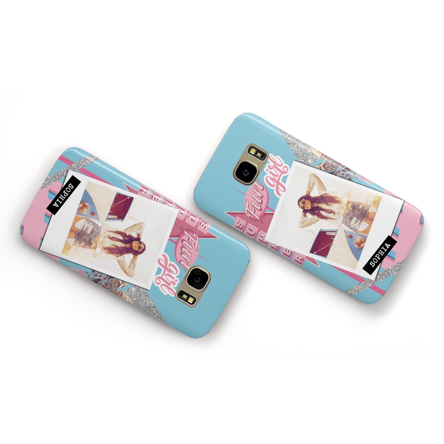 Summer Picture Collage Personalised Samsung Galaxy Case Flat Overview