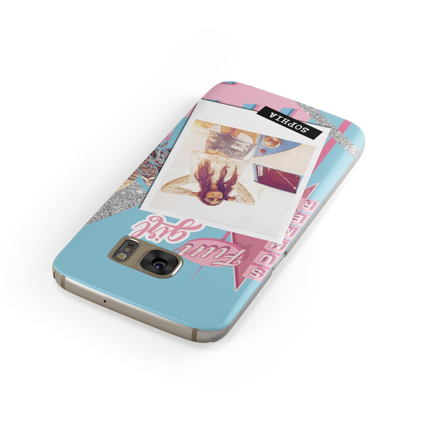 Summer Picture Collage Personalised Samsung Galaxy Case Front Close Up