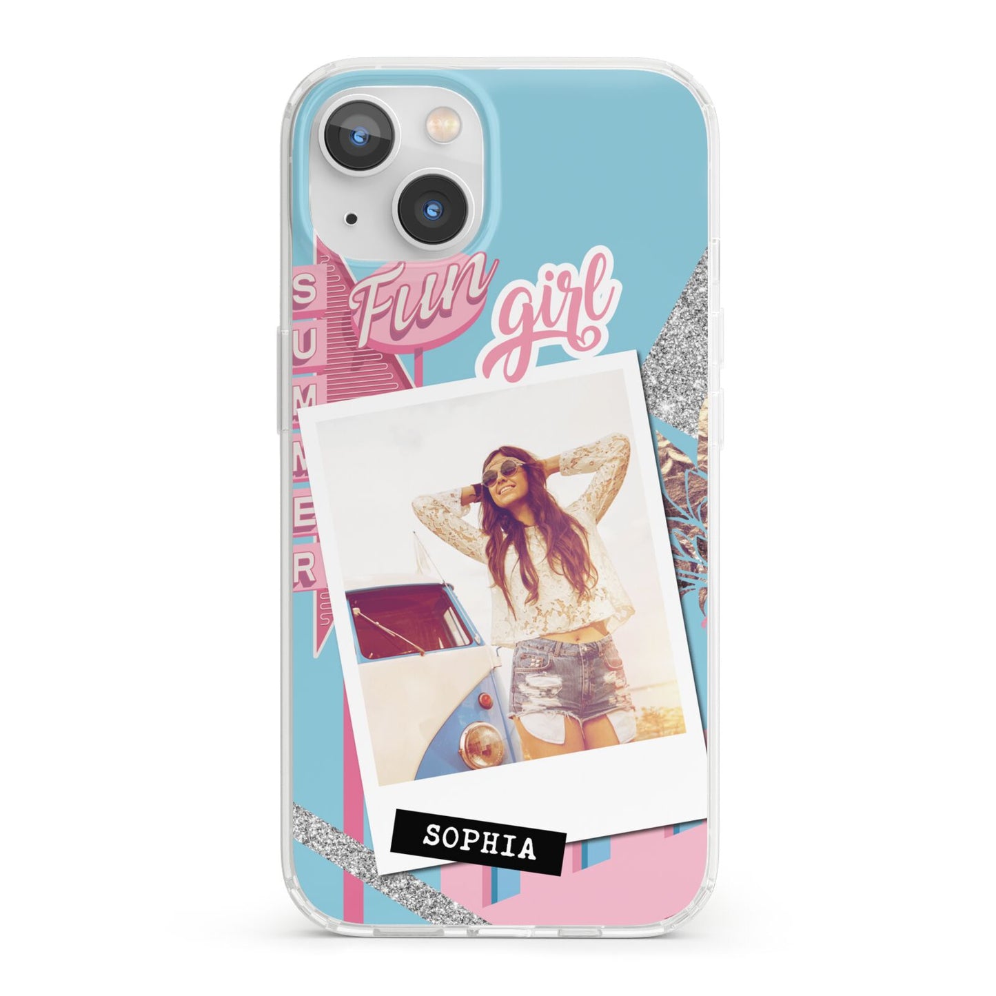 Summer Picture Collage Personalised iPhone 13 Clear Bumper Case