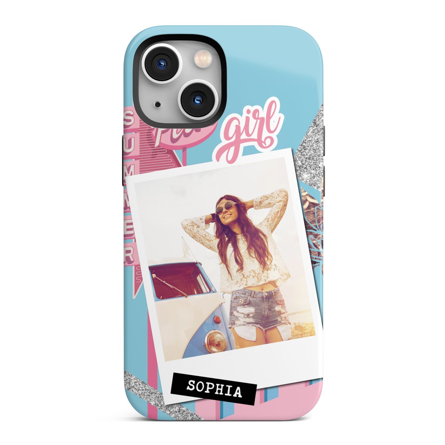 Summer Picture Collage Personalised iPhone 13 Mini Full Wrap 3D Tough Case
