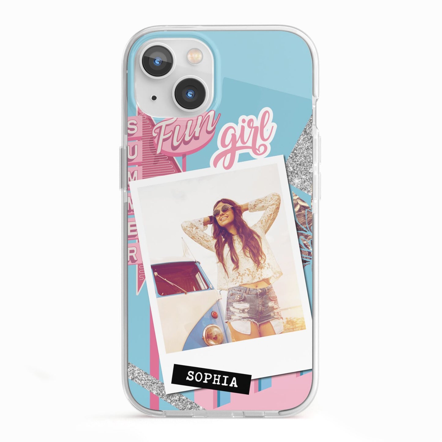 Summer Picture Collage Personalised iPhone 13 TPU Impact Case with White Edges