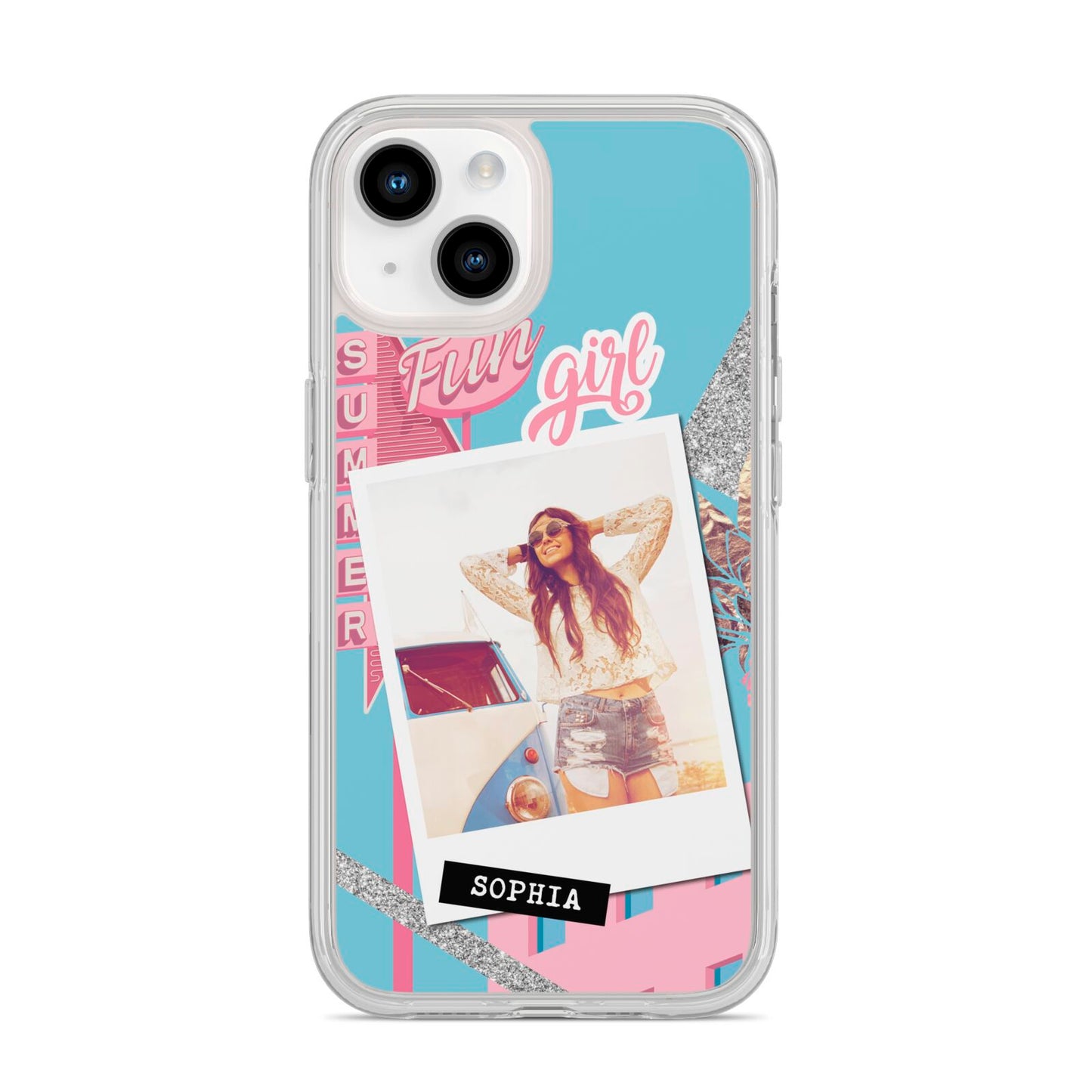 Summer Picture Collage Personalised iPhone 14 Clear Tough Case Starlight