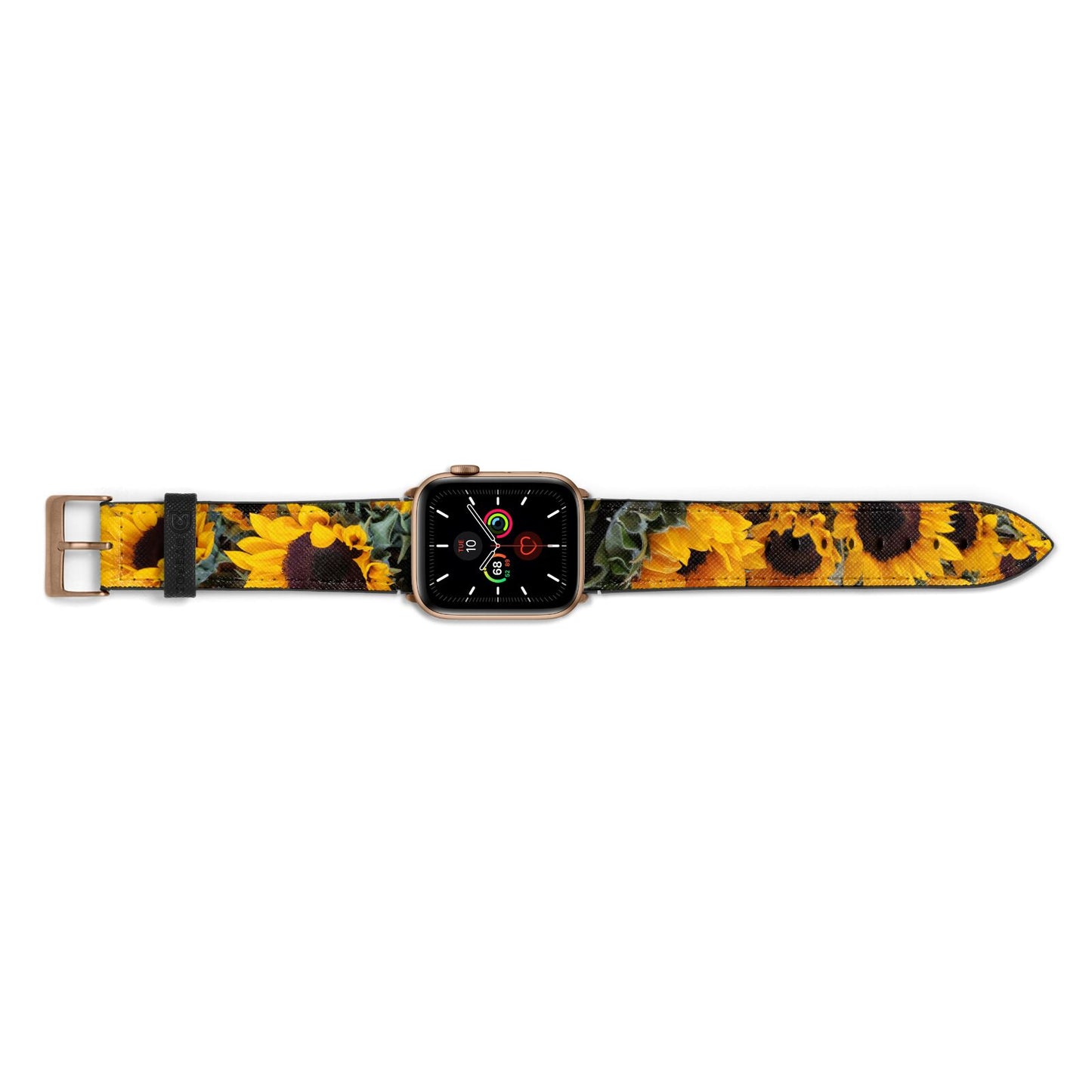 Sunflower Apple Watch Strap Landscape Image Gold Hardware