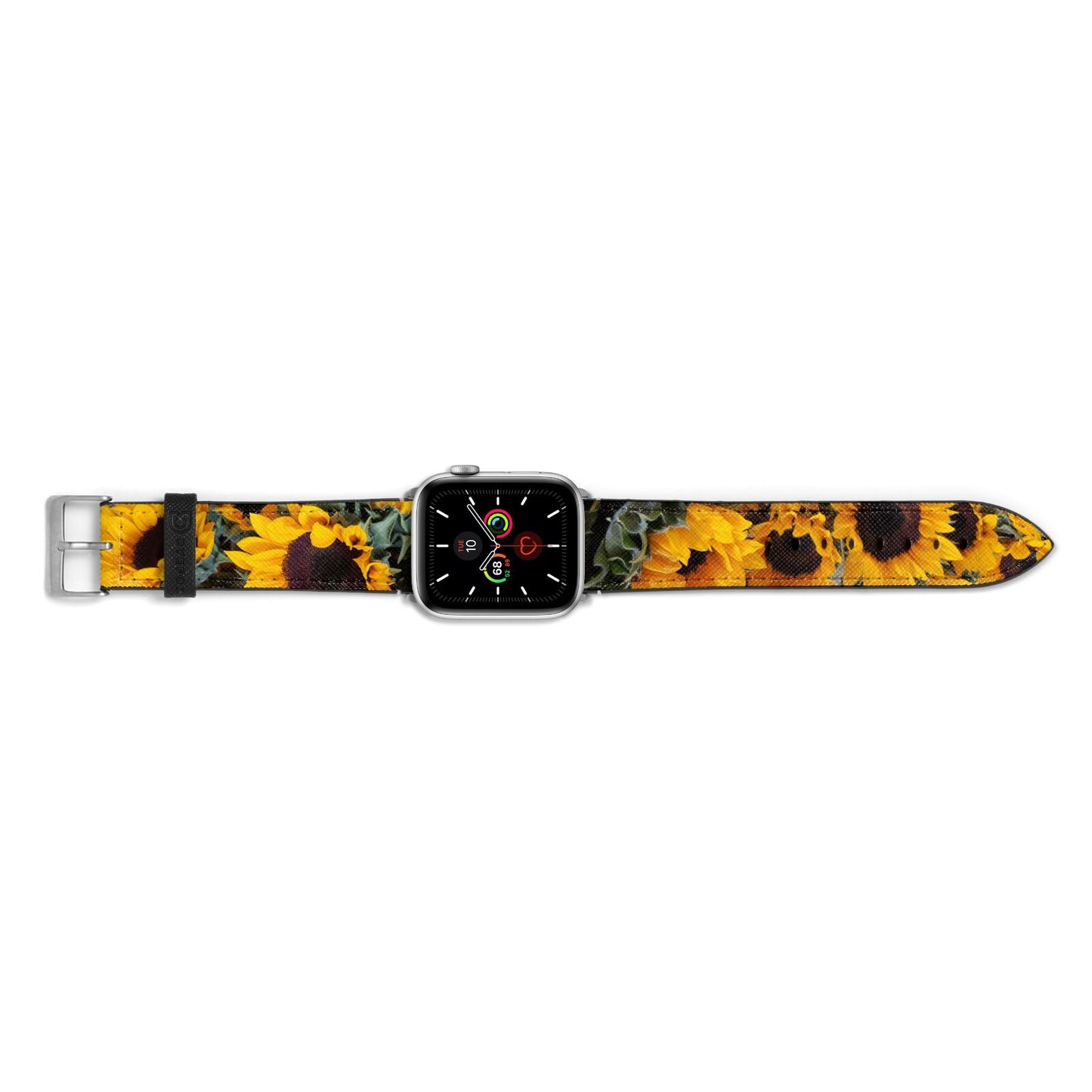 Sunflower Apple Watch Strap Landscape Image Silver Hardware