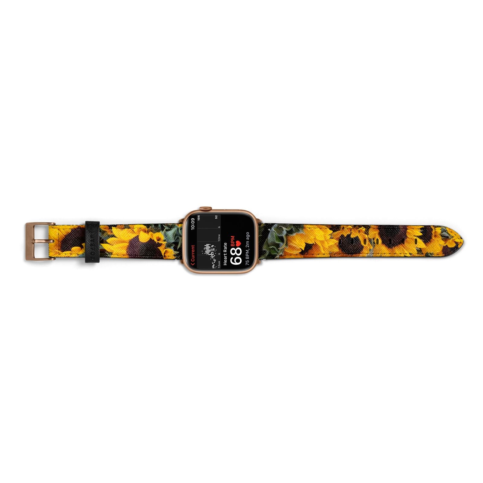 Sunflower Apple Watch Strap Size 38mm Landscape Image Gold Hardware