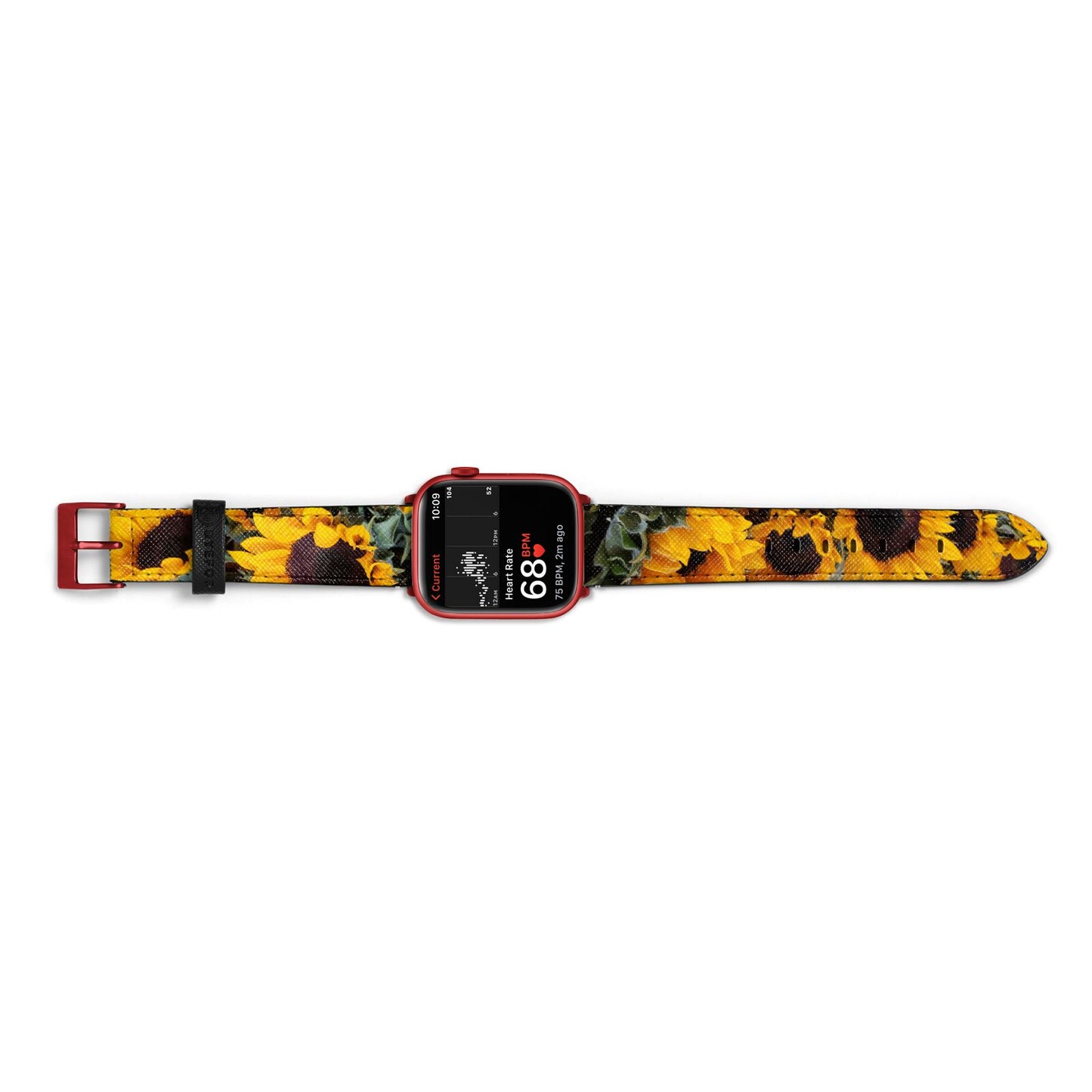 Sunflower Apple Watch Strap Size 38mm Landscape Image Red Hardware