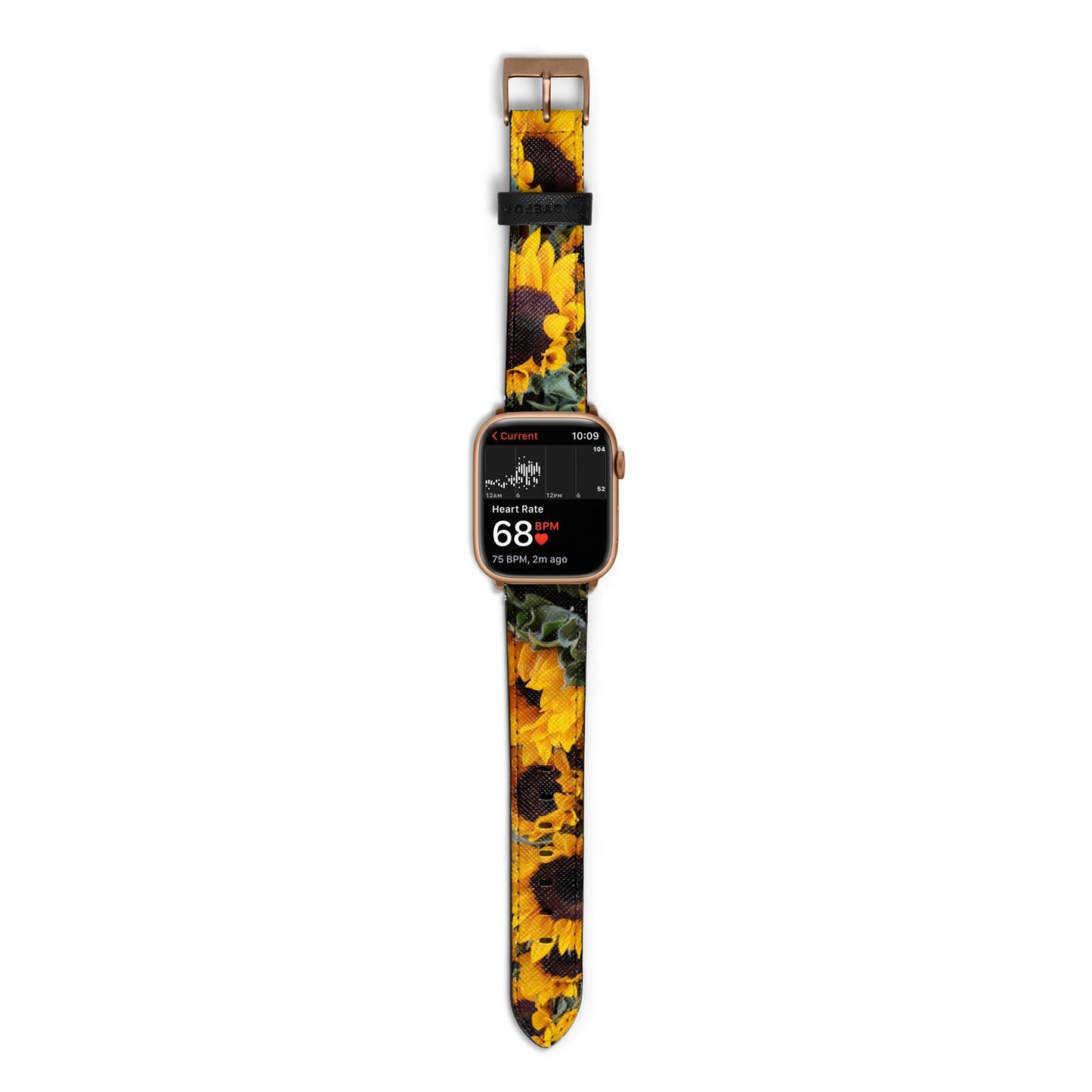 Sunflower Apple Watch Strap Size 38mm with Gold Hardware