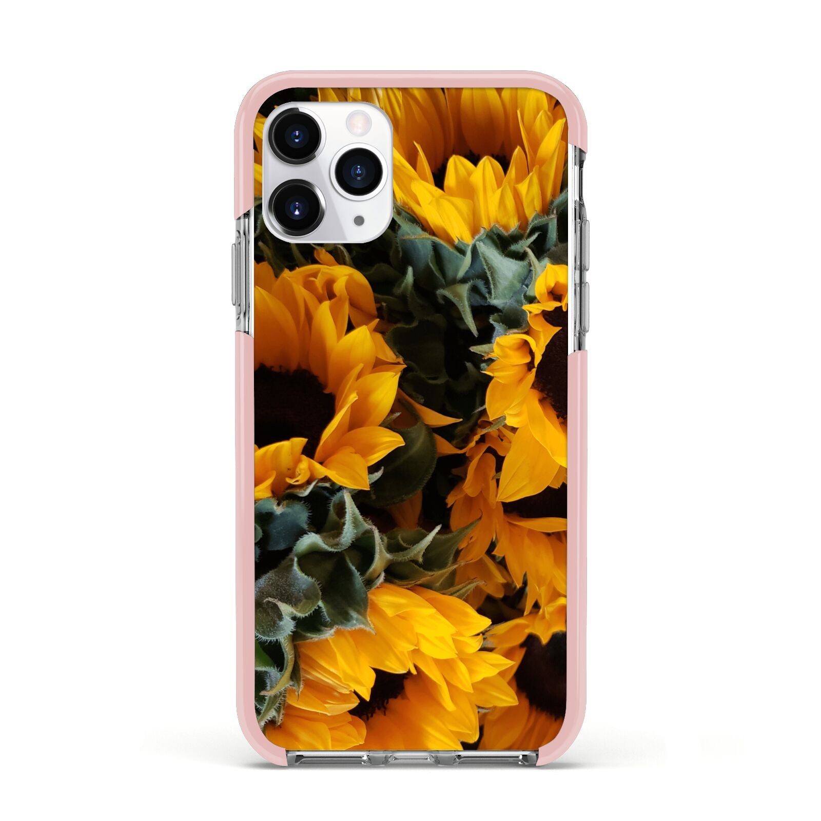 Sunflower Apple iPhone 11 Pro in Silver with Pink Impact Case