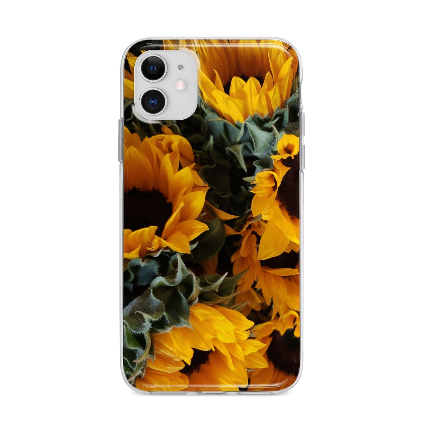 Sunflower Apple iPhone 11 in White with Bumper Case